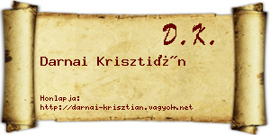 Darnai Krisztián névjegykártya